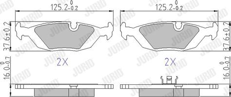 Jurid 571300J - Kit de plaquettes de frein, frein à disque cwaw.fr