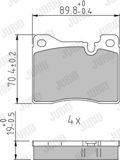 Jurid 571261J - Kit de plaquettes de frein, frein à disque cwaw.fr