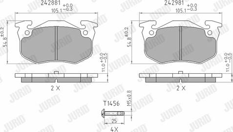 Jurid 571747J - Kit de plaquettes de frein, frein à disque cwaw.fr