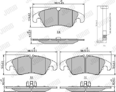 Jurid 573944J - Kit de plaquettes de frein, frein à disque cwaw.fr