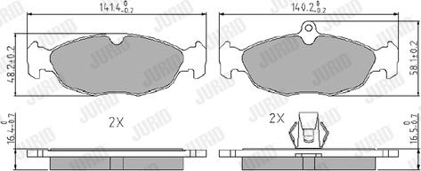 Jurid 573940J - Kit de plaquettes de frein, frein à disque cwaw.fr