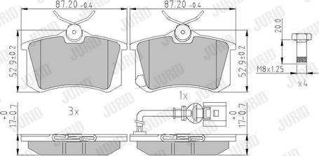 Jurid 573938J - Kit de plaquettes de frein, frein à disque cwaw.fr