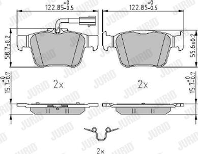 Jurid 573978J - Kit de plaquettes de frein, frein à disque cwaw.fr