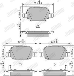 Jurid 573445J - Kit de plaquettes de frein, frein à disque cwaw.fr