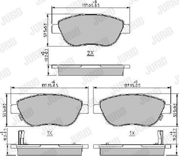 Jurid 573446J - Kit de plaquettes de frein, frein à disque cwaw.fr