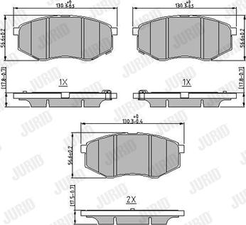 Jurid 573454J - Kit de plaquettes de frein, frein à disque cwaw.fr