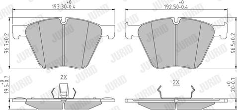 Jurid 573457J - Kit de plaquettes de frein, frein à disque cwaw.fr