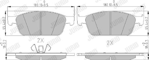 Jurid 573460J - Kit de plaquettes de frein, frein à disque cwaw.fr