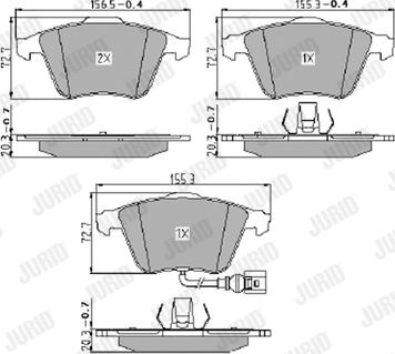 Jurid 573463J - Kit de plaquettes de frein, frein à disque cwaw.fr