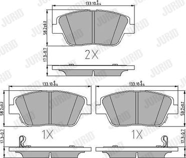 Jurid 573462J - Kit de plaquettes de frein, frein à disque cwaw.fr