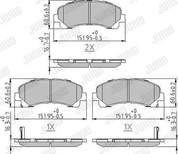 Jurid 573467J - Kit de plaquettes de frein, frein à disque cwaw.fr