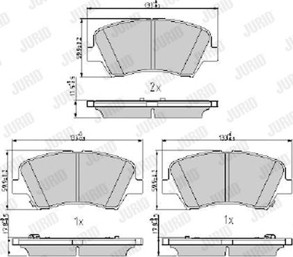 Jurid 573406J - Kit de plaquettes de frein, frein à disque cwaw.fr