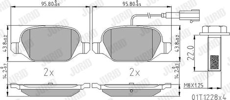 Jurid 573400J - Kit de plaquettes de frein, frein à disque cwaw.fr