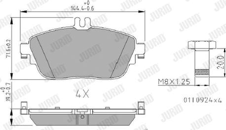 Jurid 573403J - Kit de plaquettes de frein, frein à disque cwaw.fr