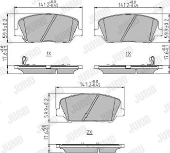 Jurid 573407J - Kit de plaquettes de frein, frein à disque cwaw.fr