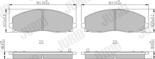 Jurid 573411J - Kit de plaquettes de frein, frein à disque cwaw.fr