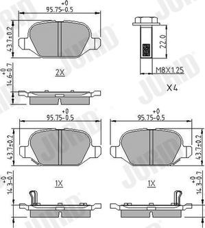 Jurid 573427J - Kit de plaquettes de frein, frein à disque cwaw.fr