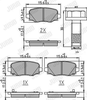 Jurid 573693J - Kit de plaquettes de frein, frein à disque cwaw.fr