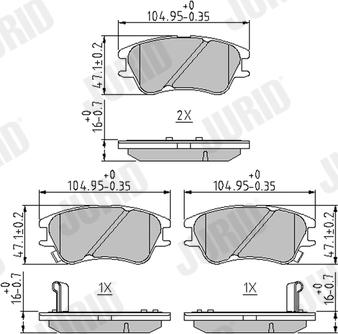 Jurid 573642J - Kit de plaquettes de frein, frein à disque cwaw.fr