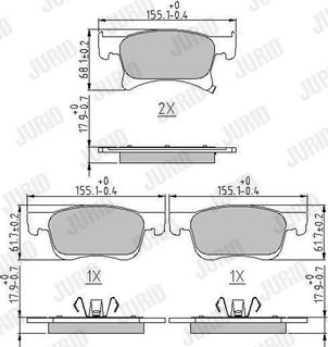 Jurid 573657J - Kit de plaquettes de frein, frein à disque cwaw.fr