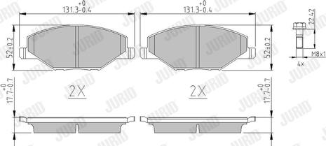 Jurid 573601J - Kit de plaquettes de frein, frein à disque cwaw.fr