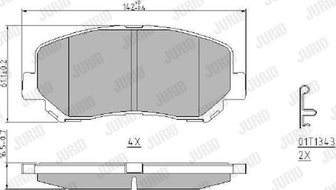 Jurid 573619J - Kit de plaquettes de frein, frein à disque cwaw.fr