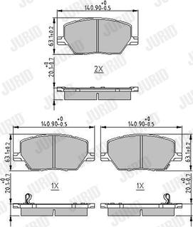 Jurid 573610J - Kit de plaquettes de frein, frein à disque cwaw.fr