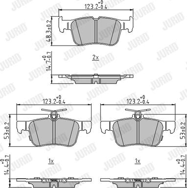 Jurid 573687J - Kit de plaquettes de frein, frein à disque cwaw.fr