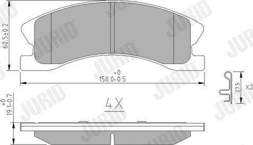 Jurid 573636J - Kit de plaquettes de frein, frein à disque cwaw.fr