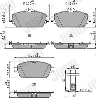 Jurid 573671J - Kit de plaquettes de frein, frein à disque cwaw.fr