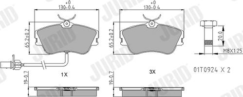 Jurid 573050J - Kit de plaquettes de frein, frein à disque cwaw.fr