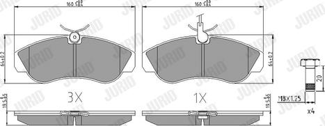 Jurid 573061J - Kit de plaquettes de frein, frein à disque cwaw.fr