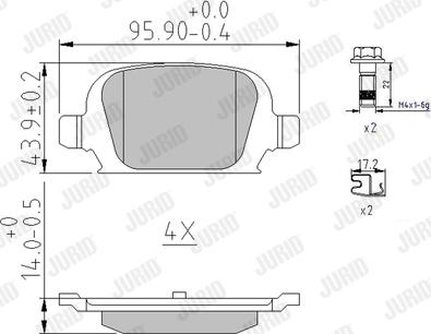 Jurid 573009J - Kit de plaquettes de frein, frein à disque cwaw.fr