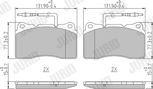 Jurid 573001J - Kit de plaquettes de frein, frein à disque cwaw.fr