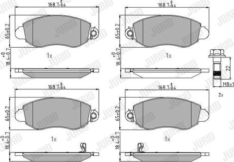 Jurid 573015J - Kit de plaquettes de frein, frein à disque cwaw.fr