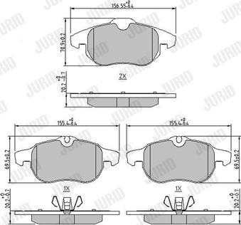 Jurid 573089J - Kit de plaquettes de frein, frein à disque cwaw.fr