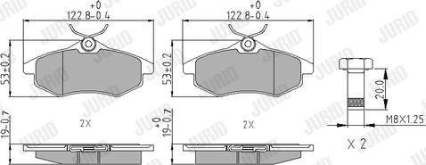 Jurid 573083J - Kit de plaquettes de frein, frein à disque cwaw.fr