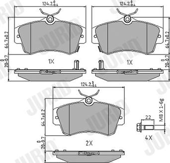 Jurid 573033J - Kit de plaquettes de frein, frein à disque cwaw.fr