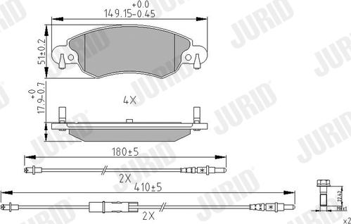 Jurid 573026J - Kit de plaquettes de frein, frein à disque cwaw.fr