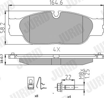 Jurid 573023J - Kit de plaquettes de frein, frein à disque cwaw.fr