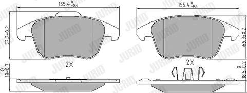 Jurid 573193J - Kit de plaquettes de frein, frein à disque cwaw.fr