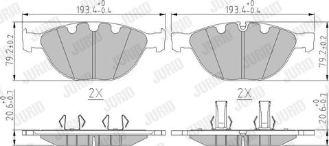 Jurid 573150J - Kit de plaquettes de frein, frein à disque cwaw.fr