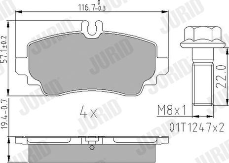 Jurid 573100J - Kit de plaquettes de frein, frein à disque cwaw.fr