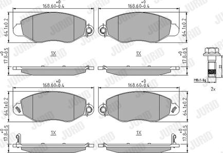 Jurid 573110J - Kit de plaquettes de frein, frein à disque cwaw.fr