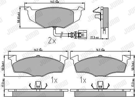 Jurid 573111J - Kit de plaquettes de frein, frein à disque cwaw.fr