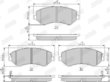 Jurid 573118J - Kit de plaquettes de frein, frein à disque cwaw.fr