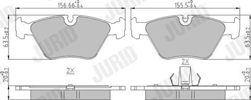 Jurid 573185J - Kit de plaquettes de frein, frein à disque cwaw.fr