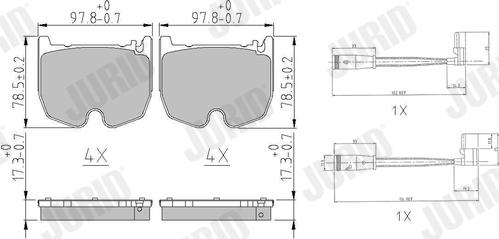 Jurid 573180J - Kit de plaquettes de frein, frein à disque cwaw.fr