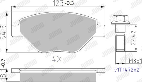 Jurid 573123J - Kit de plaquettes de frein, frein à disque cwaw.fr