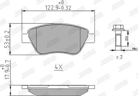 Jurid 573170J - Kit de plaquettes de frein, frein à disque cwaw.fr